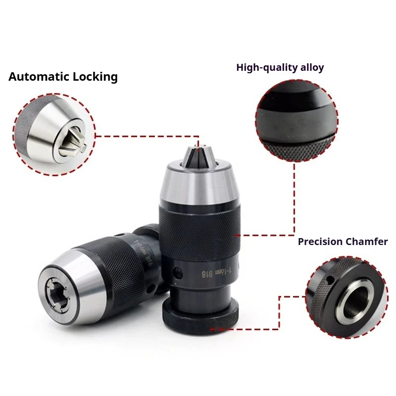 Automatic Locking Keyless Self tightening Drill Chuck B10 B12 B16 B18 B22 for Lathe Tool Holder MTA MTB R8 C20