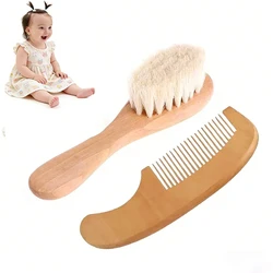 Baby Wood Brush Comb Beech Soft Wool Newborn Comb for Head Massager Baby Cleaning Shower Pure Natur Hairbrush Baby Care