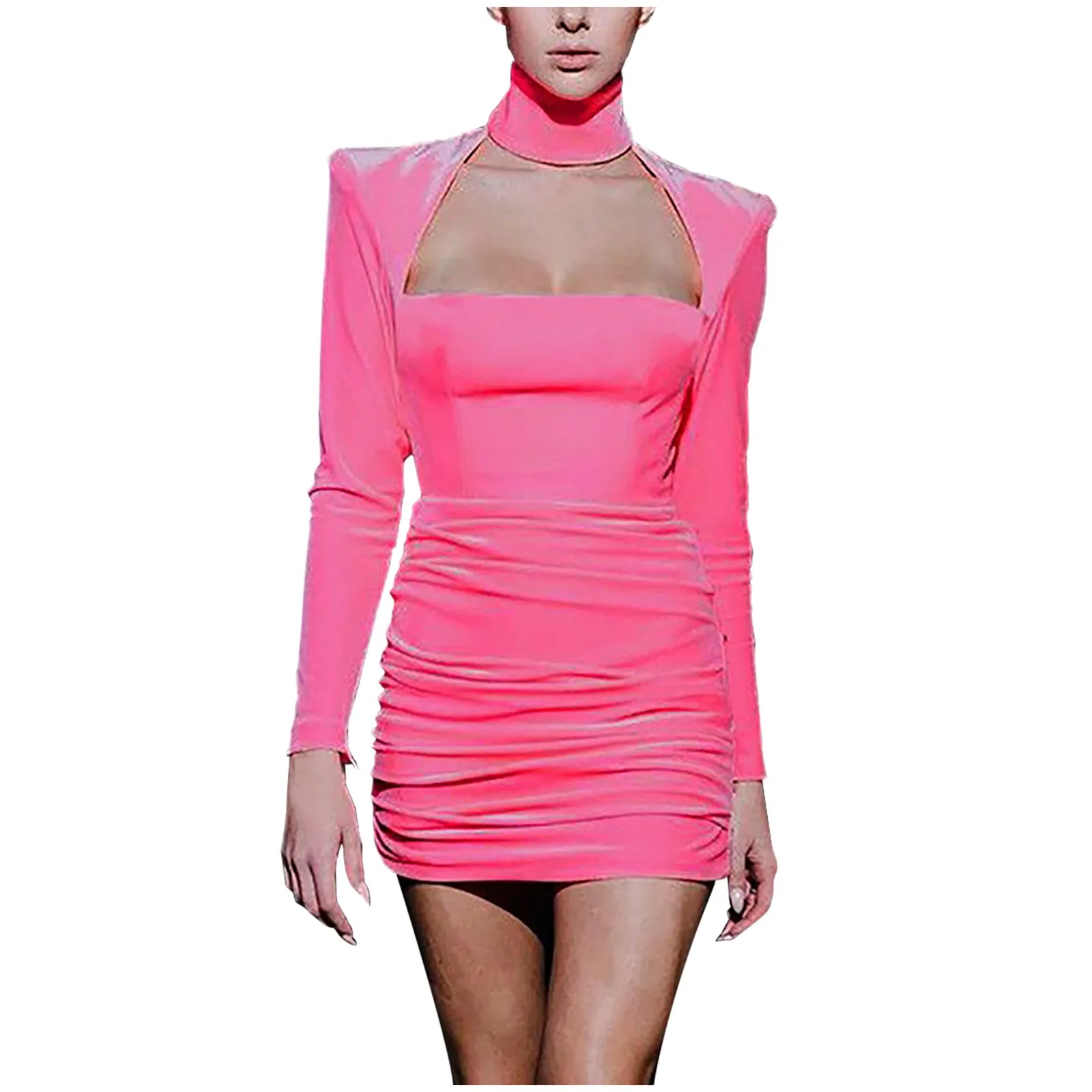 

Dresses For Women 2024 Ladies Sexy Square Neck Lowcut Wrap Hip Long Sleeve Mini Dress Evening Cocktail Party Dress женское