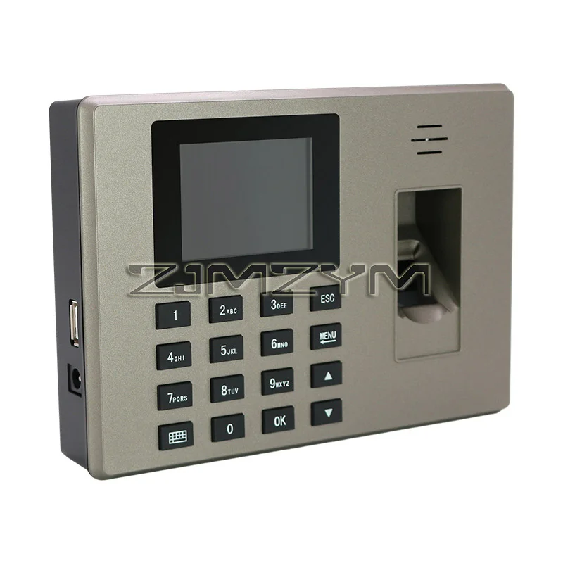 Attendance Machine Fingerprint/Password with LCD Display Screen Time Clock Support Employee Checking-in Recorder