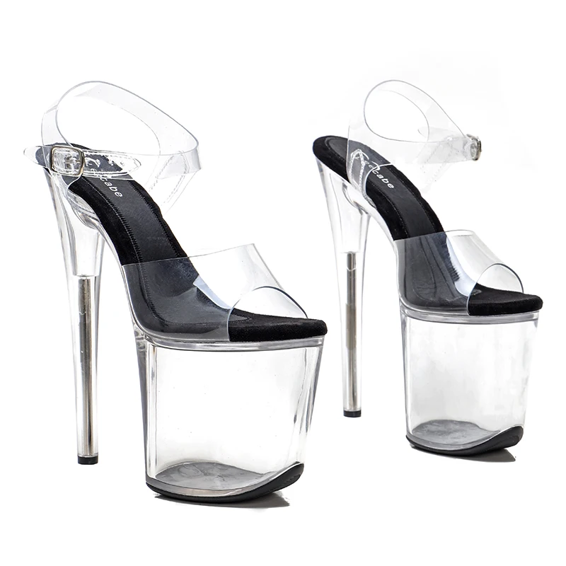 Leecabe 8Inch/20cm Clear Platform sandals colorful PVC upper Sandals party Transparent High Heels Shoes Pole Dancing Shoes 1L