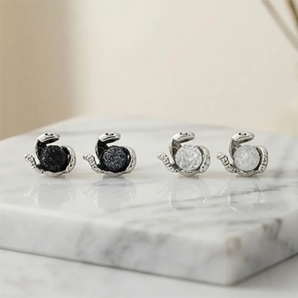 Vintage Silver Color Magnetic Stud Earrings Eye of Medusa No Piercing Ear Clips Punk Earrings for Men Cool Party Punk Jewelry view 5