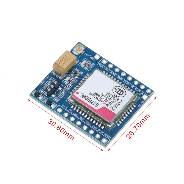 SIM800C GSM GPRS module 5V 3.3V TTL adapted to STM32 C51 programme with Bluetooth and TTS.