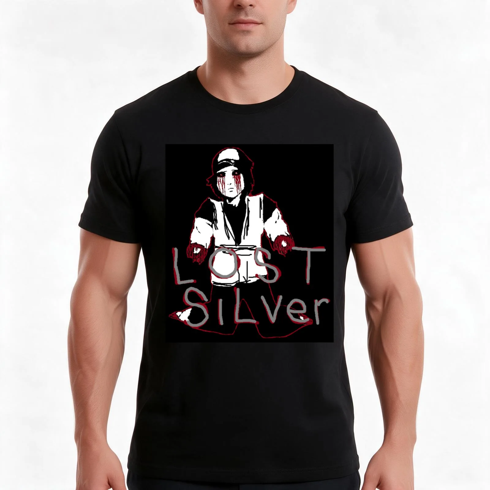Lost Silver Color Version T-Shirt, Summer Casual Cotton Tee, Oversized Streetwear Tops, Vintage Graphic Print, Unisex Men Women