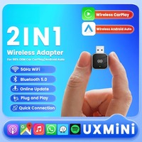 Carplay Wireless Adapter Android Auto 2in 1 Smart Dongle 5G WIFI For iphone Android Phone For Volvo Benz Mg Nissan Kia Toyota VW