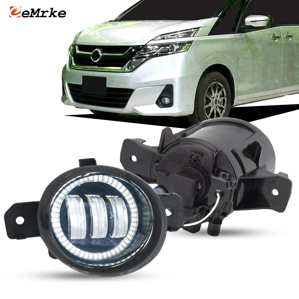 OEM Style Led Fog Lights Angel Eye DRL For Nissan Serena Suzuki Landy C27 2016 2017 2018 2019 Front Bumper Daytime Running Lamp