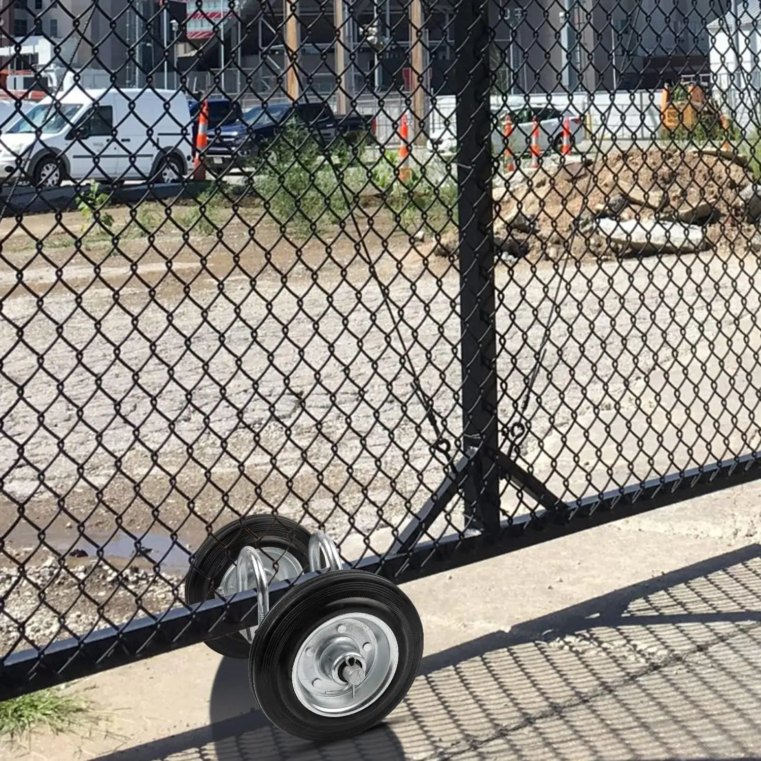 عجلة بوابة فولاذية شديدة التحمل مقاس 6 بوصات حامل دوار مطاطي لأجزاء سياج ربط سلسلة الممرات بوابات أنبوبية معدنية والمزيد، حزمة من 1