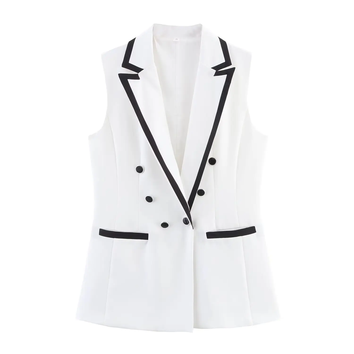 

2025 new women's clothing European and American style fashion temperament contrast color sleeveless vest vest