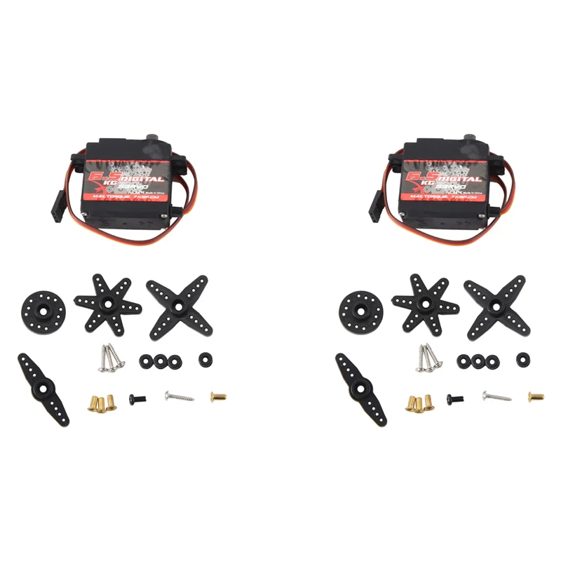 ABJF-2X 6.5KG Servo Digital MG-995 MG996 Servo Semua Perlengkapan Logam untuk JR Mobil RC Model Helikopter Perahu DIY