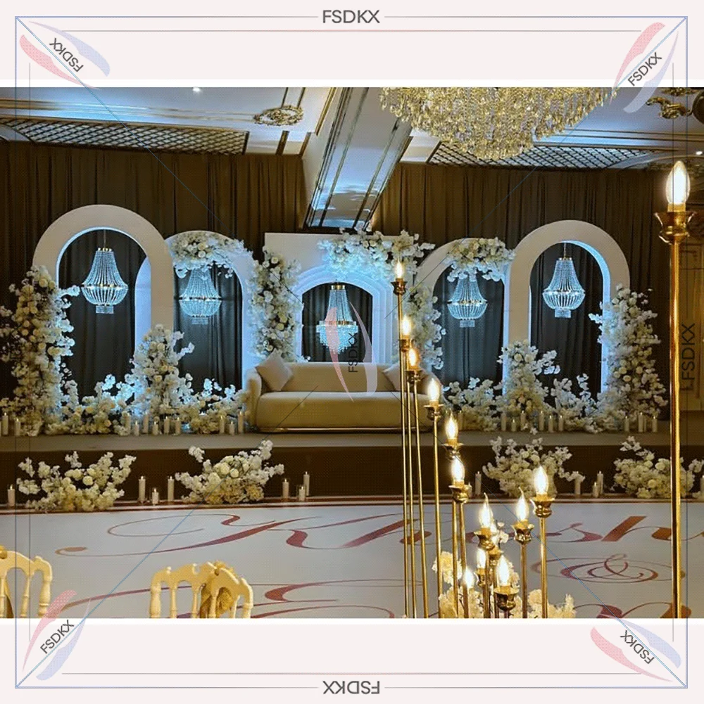 Wholesale 5PCS Customized Flower Backdrop Row Arch Artificial flower wedding decorations supplies Arc arch backdrop stand