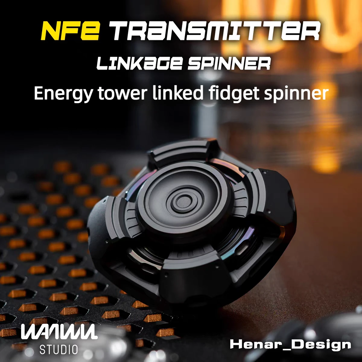 WANWU EDC Energy Tower Vierblättriges mechanisches Metall-Zentrifugalratsche Fidget Spinner Stressabbau-Spielzeug