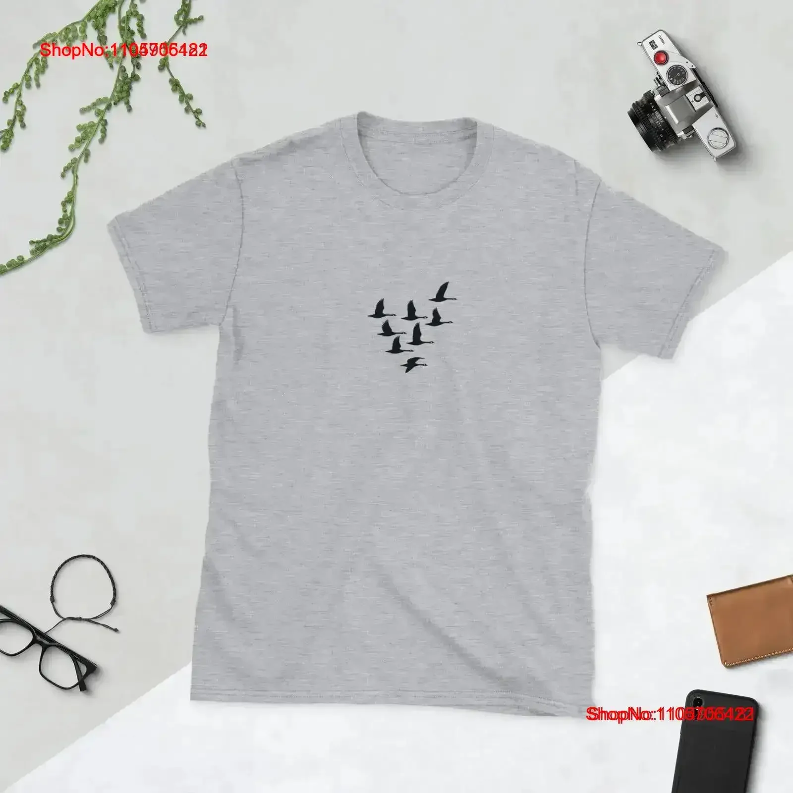 Geese Flock Minimal T Shirt Canadian vintage Washed Versatile Comfortable Slightly fashion streetwear vintage Washed graphic