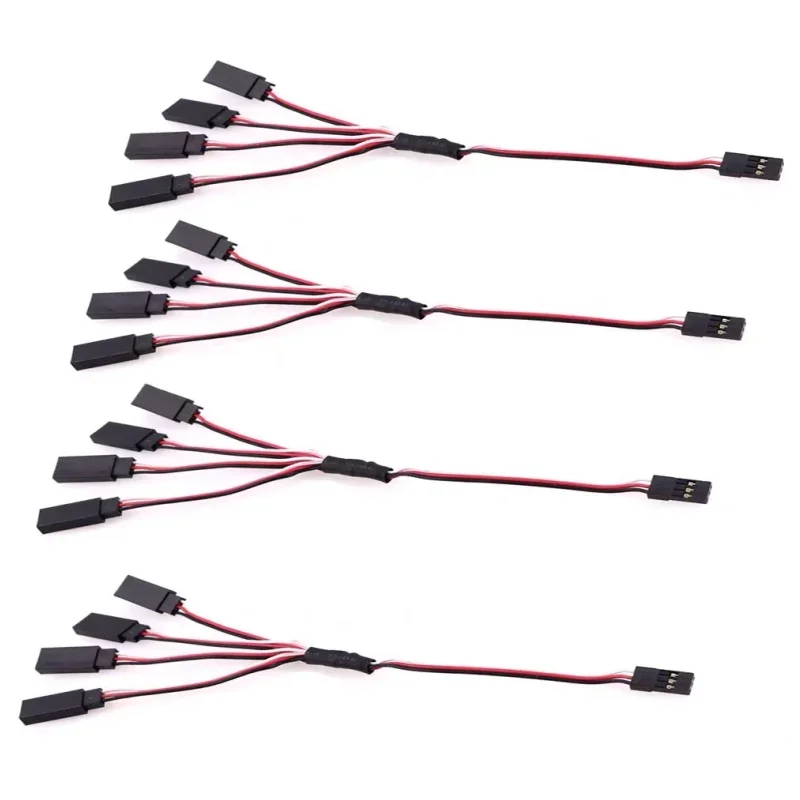 5Pcs 1 to 1 / 1 to 2 / 1 to 3 / 1 to 4 RC Servo Extension Wire Cable Male Female 15/30cm For RC Futaba JR Helicopter Car DIY