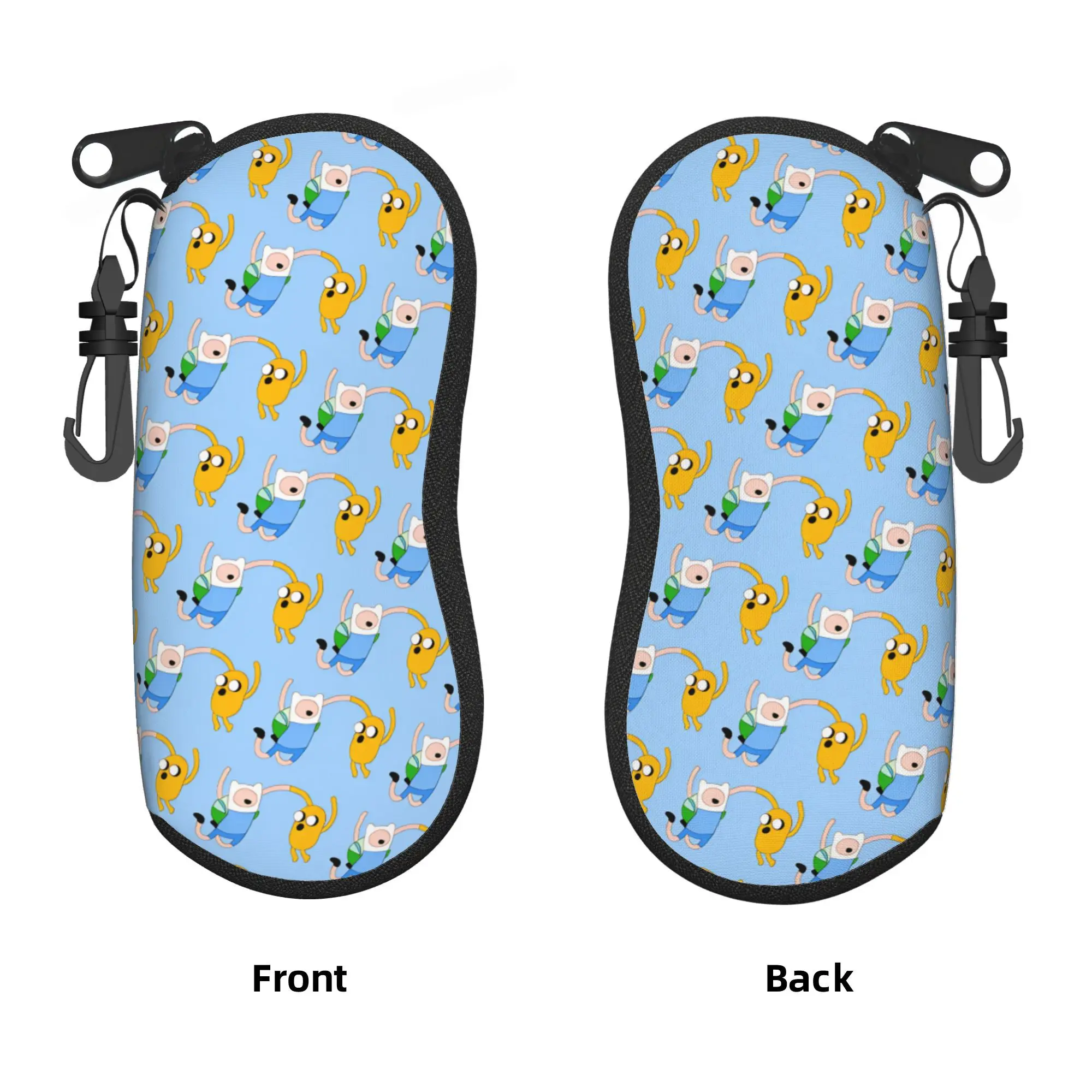 Adventures Time Glasses Case Men Women  Sunglasses Case Soft Key Chain Eyewear Bag Daily Eyeglass Protector