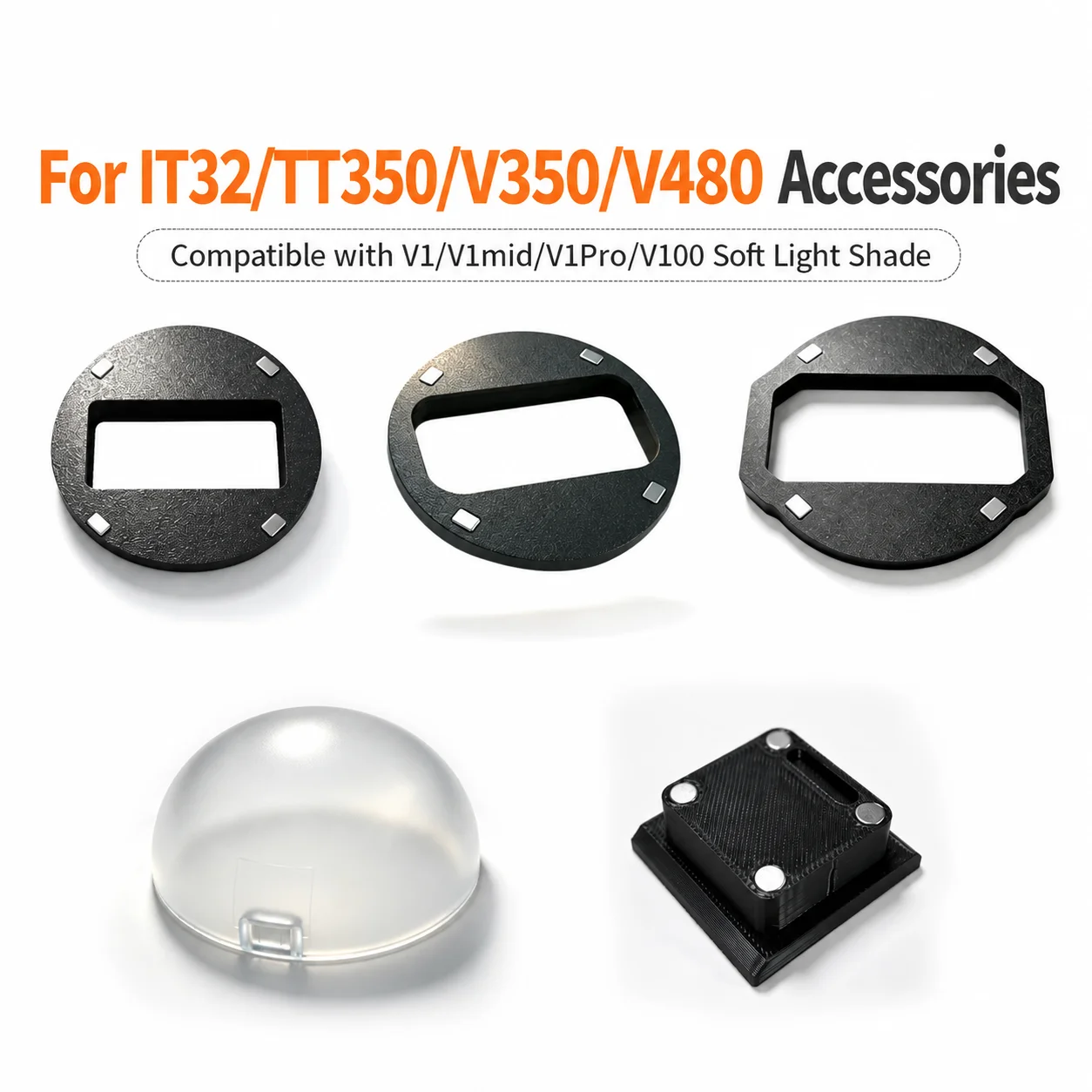 Suitable for Godox Flash IT32 V350/TT350 V480 Flash Diffuser AK-R11 Dome Diffuser V1 V1mid V1Pro V100 Accessories Magnetic Base