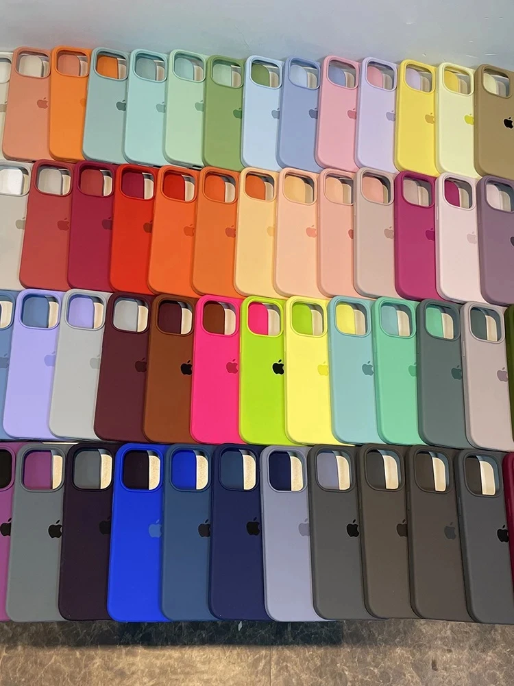 Fundas de silicona oficiales originales de Apple para for iPhone 17 16 13 14 15 12 Pro Max funda de teléfono con logotipo completo para Apple iPhone 17 Pro