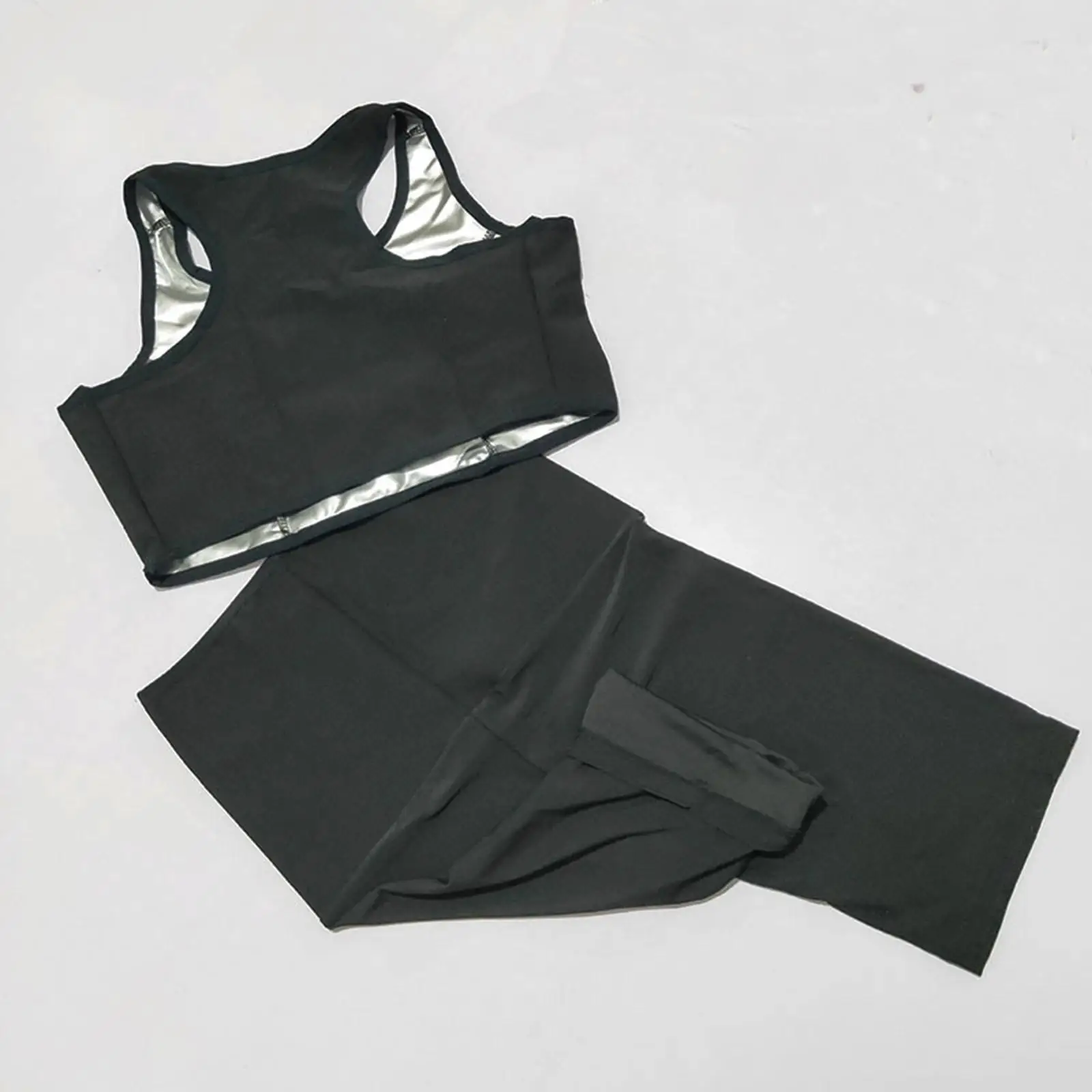 Sauna Suor Shapewear ed Shorts Calças De Joelho, Treino, Sweatsuit Exercício Fitness Ginásio Sauna Suit , L