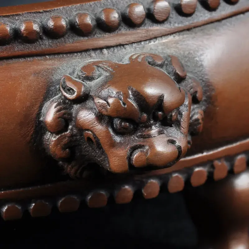 Copper lion head incense burner tea room aromatherapy burner living room decoration