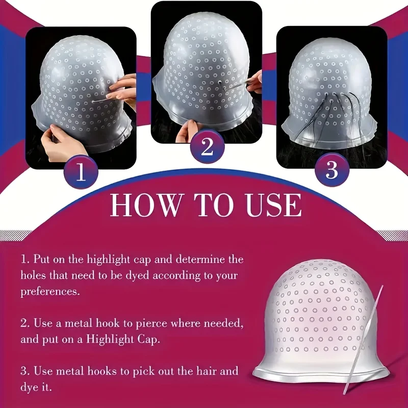 10pcs Salon Silicone Hair Coloring Cap