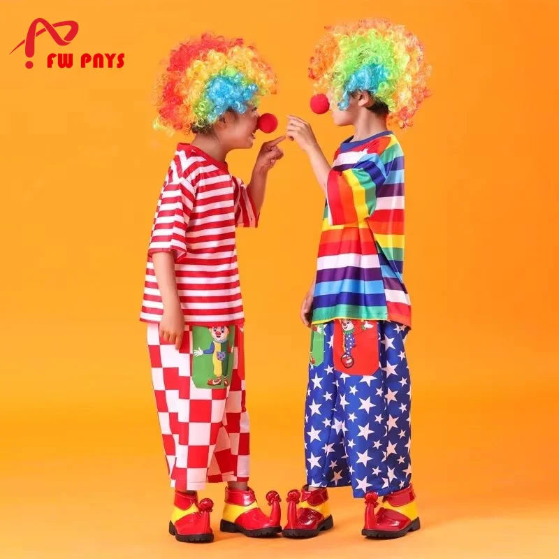 

Kids Clown Costumes Suit Carnival Festival Clothing Club Circus CosplayJoker Costumes Masquerade Dress Up