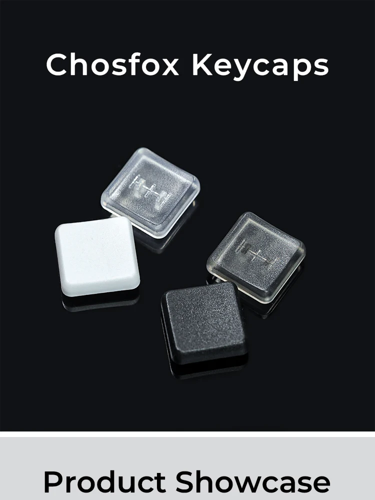 50 Stück CHOSFOX Tastenkappen, niedriges Profil, PBT-Tastenkappen für Kailh Chocolate Switch mechanische Tastatur, ultradünn, schwarz, weiß, transparent – Detail 1