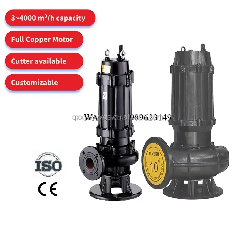 Wmwmnu for 80m 100m Head Centrifugal Submersible Close Coupled to Autocoupling Device Stainless Steel 5m Cable Length Dirty