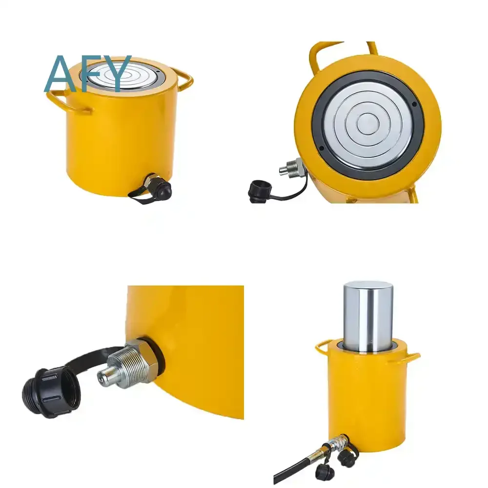 Single Acting Spring Retraction Hydraulic Lift Cylinder for 10t 20t 30t 50t 100t Hydraulic Jack Heavy Duty Industrial