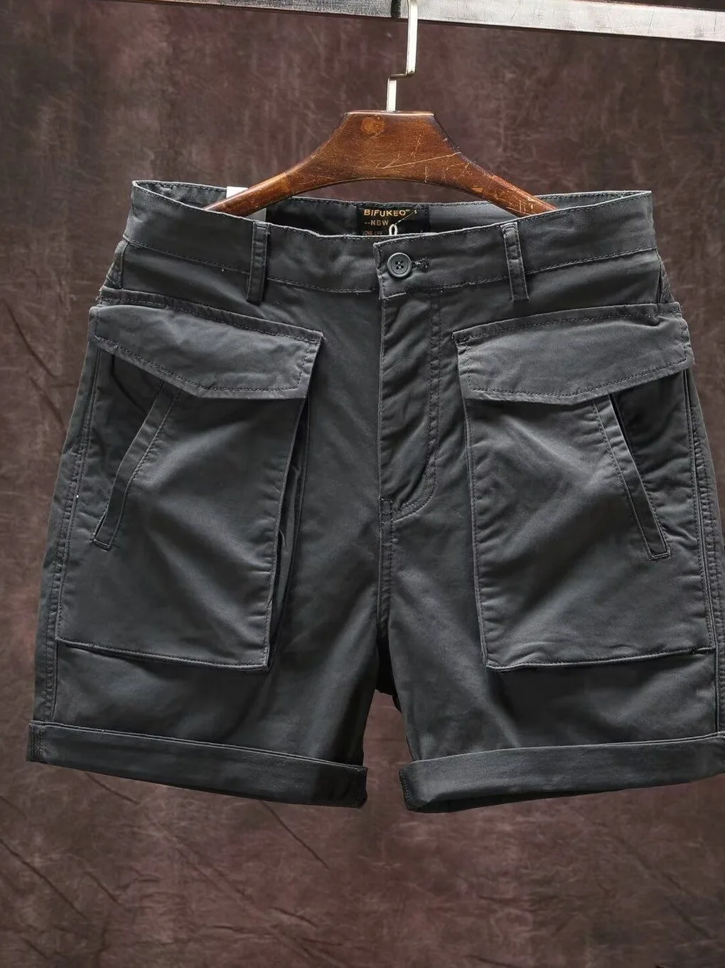 

Men's Casual Summer Workwear orts Multi-ket Loose Fit Durable Wear-Resistant Five-Quarter Length Straight Leg Pants