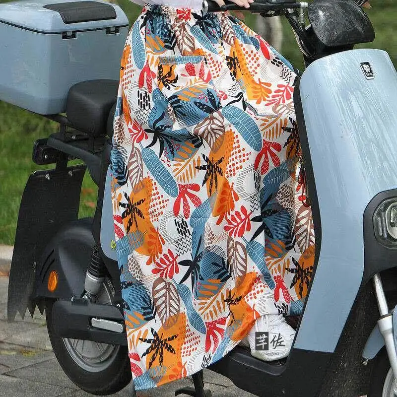  Vehicle Riding Half-length Apron Summer Sun Protection Skirt Windproof Leg Protector for Cycling And Scooter Riding