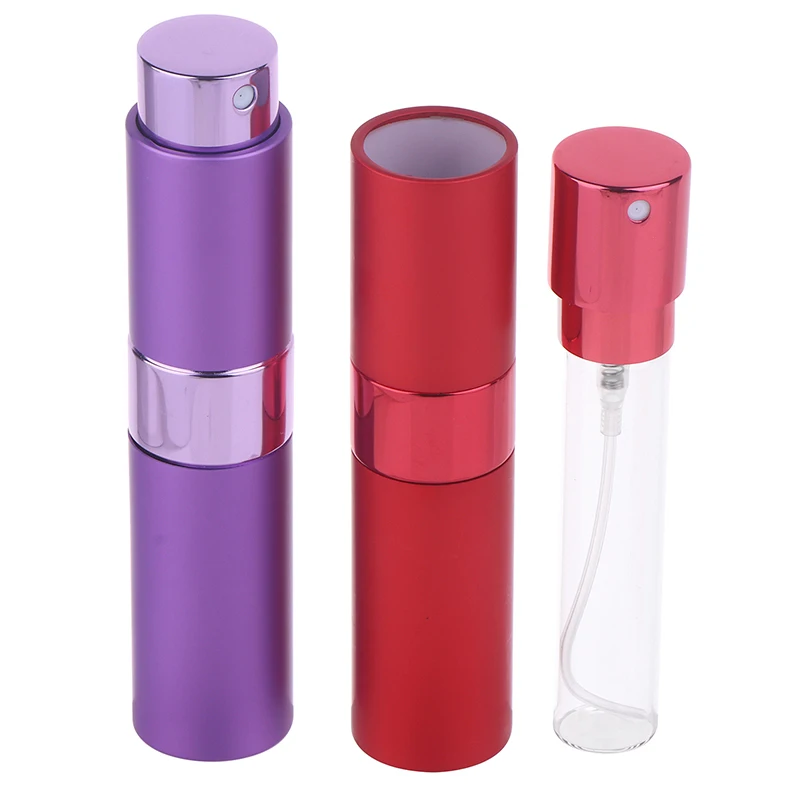 8ML Rattan Pattern Refillable Perfume Bottle Portable Rotary Aluminium Spray Atomizer Empty Spray Perfume Bottle for Travel