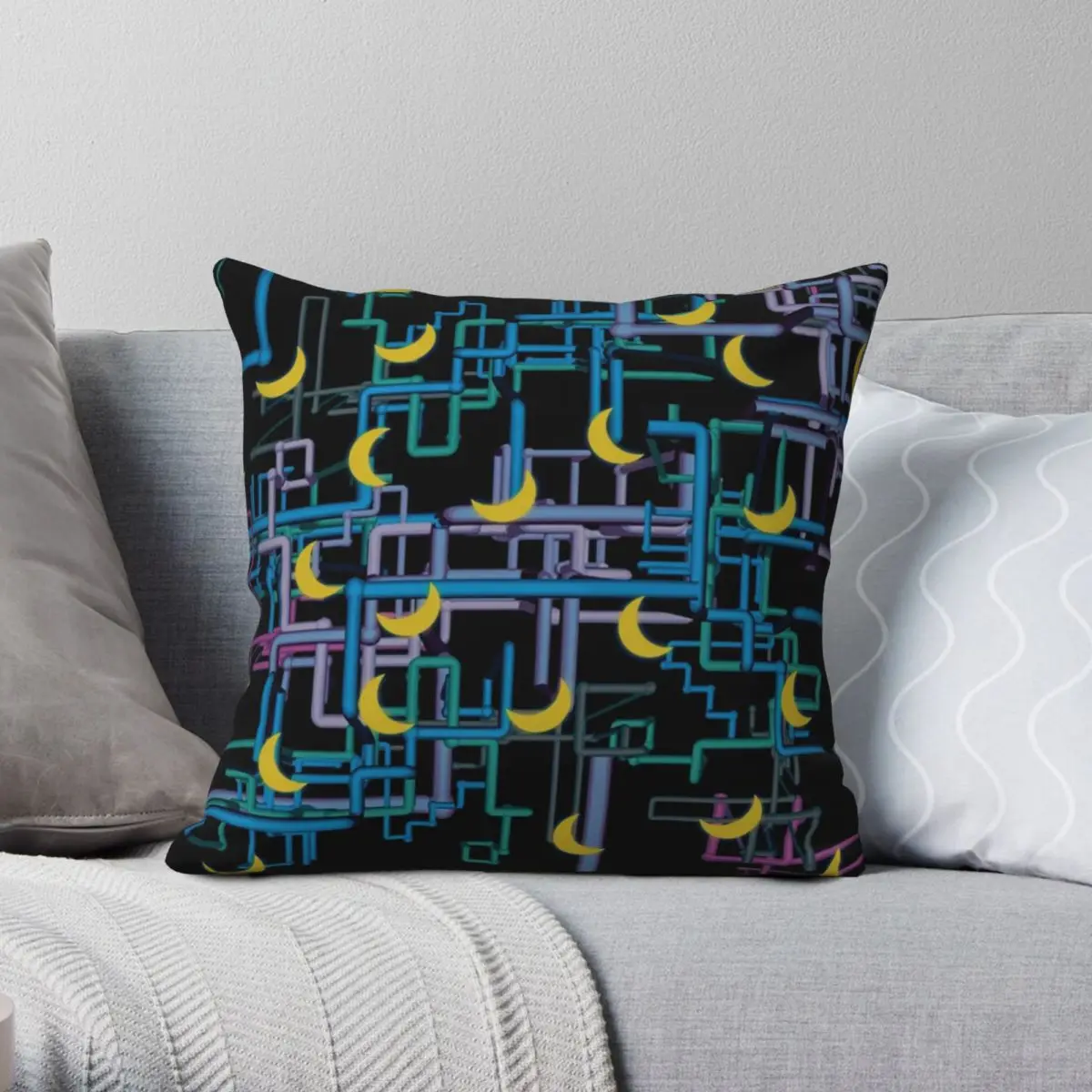 

Dan Flashes Square Pillowcase Polyester Linen Velvet Creative Zip Decorative Throw Pillow Case Car Cushion Cover