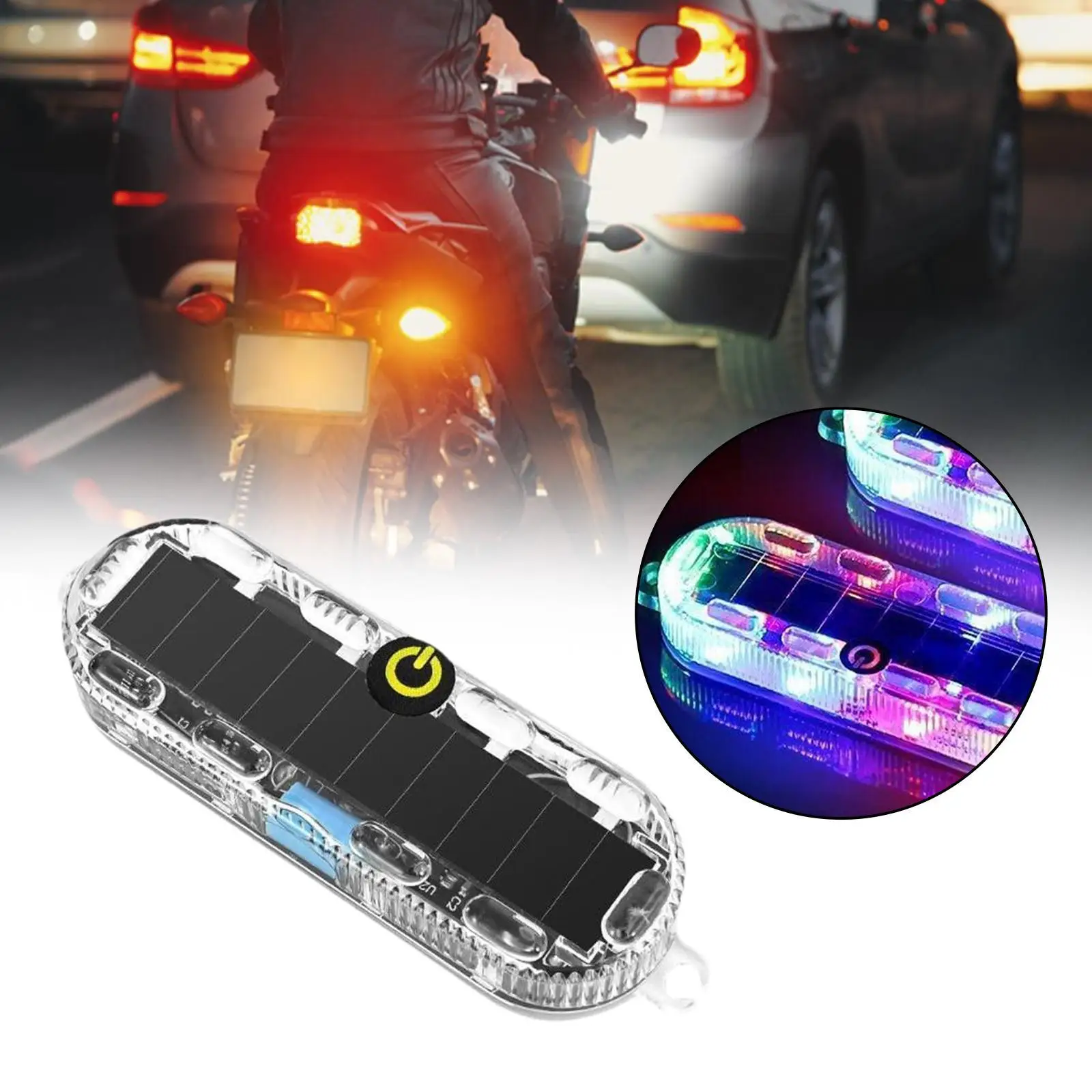 Solar Warning Lamp Light Taillight, LED Emergency Light Car Lamp Light, Solar Warning Lamp, for Outdoor Vehicle SUV Truck