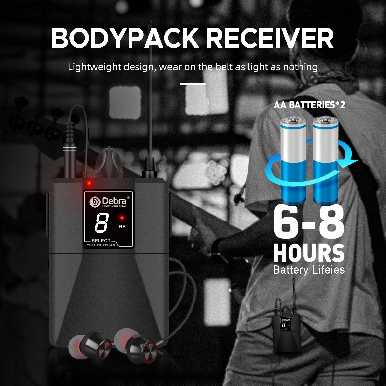 IKGE 전문 무선 이어폰 모니터 시스템, UHF 500-700MHz, 16개 밴드 조절 가능, 스튜디오 및 교회용