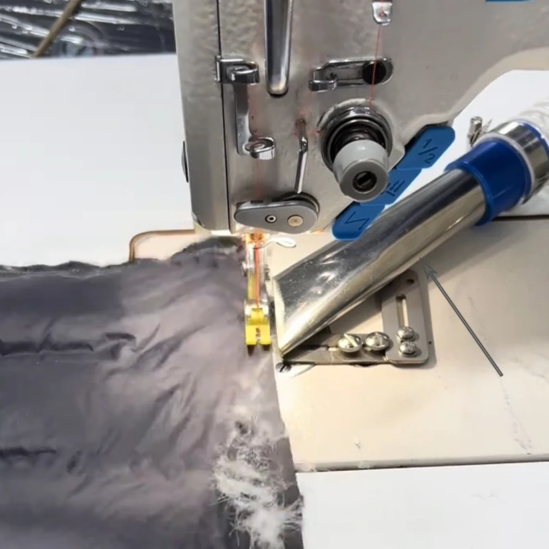 

Pneumatic Down Suction Machine Device Fitted Industrial Lockstitch Sewing Machine for Anti Stick Down/ Feather