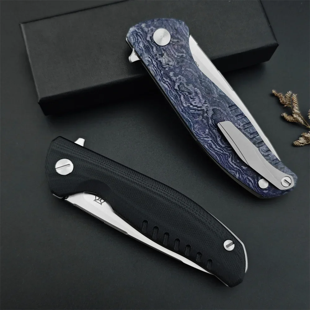 Shirogorov Folding Pocket Knife D2 Blade G10 Handle Men’s Gift Outdoor EDC Survival Camping Hiking Hunting Cutting Tools