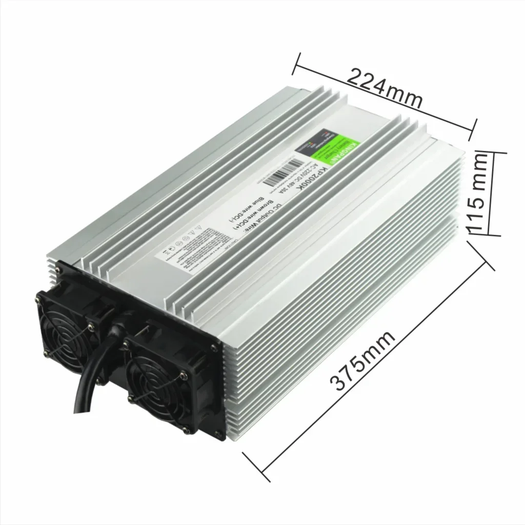 KINGPAN 1800W Electric Vehicle Battery Chargers KP2000K 12V 24V Customized AC-DC Lead Acid/Lithium LifePO4 Power Supply Adapter