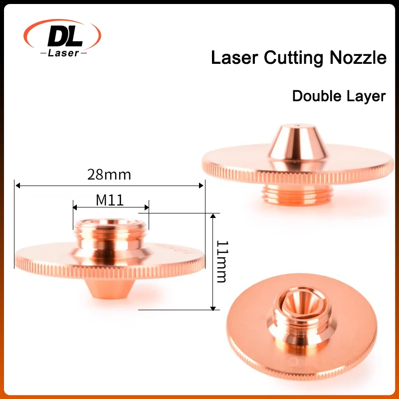 DL Type C Laser Nozzles Single Layer Chrome-Plating Double Layers Caliber 0.8-4.5 D28 H11 H15 M11 for Cutting Head