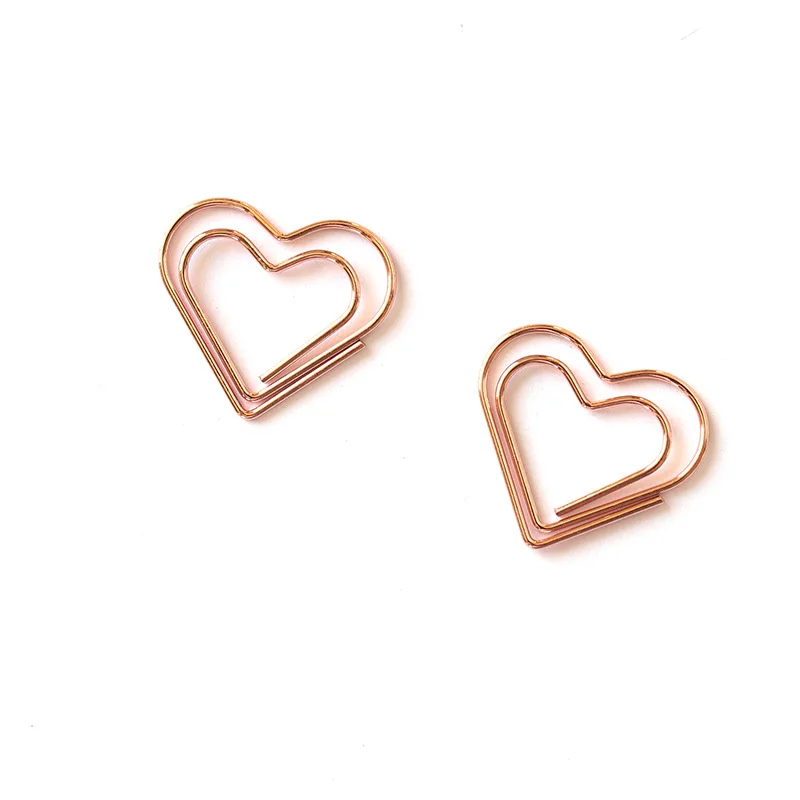 Imagem -05 - Heart Metal Paper Clips Fotografia Office Memorando Ficha de Papel Papelaria Bookmark Color Envelope Mail Mensagem Pasta de Livros 25x23 mm 20 Pcs