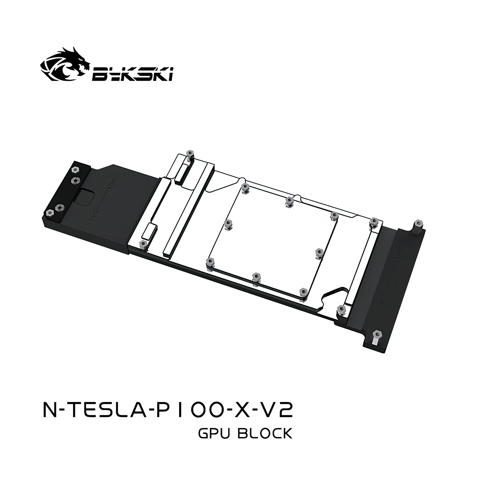 Imagem -04 - Bykski-todo o Bloco do Metal Gpu Refrigerar de Água Tampa Completa Nvidia Tesla-p100 N-tesla-p100-x-v2