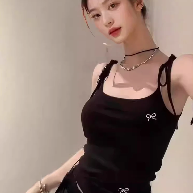 Camisole tricotée extensible douce et Sexy pour femmes, coupe cintrée, décontractée, à la mode