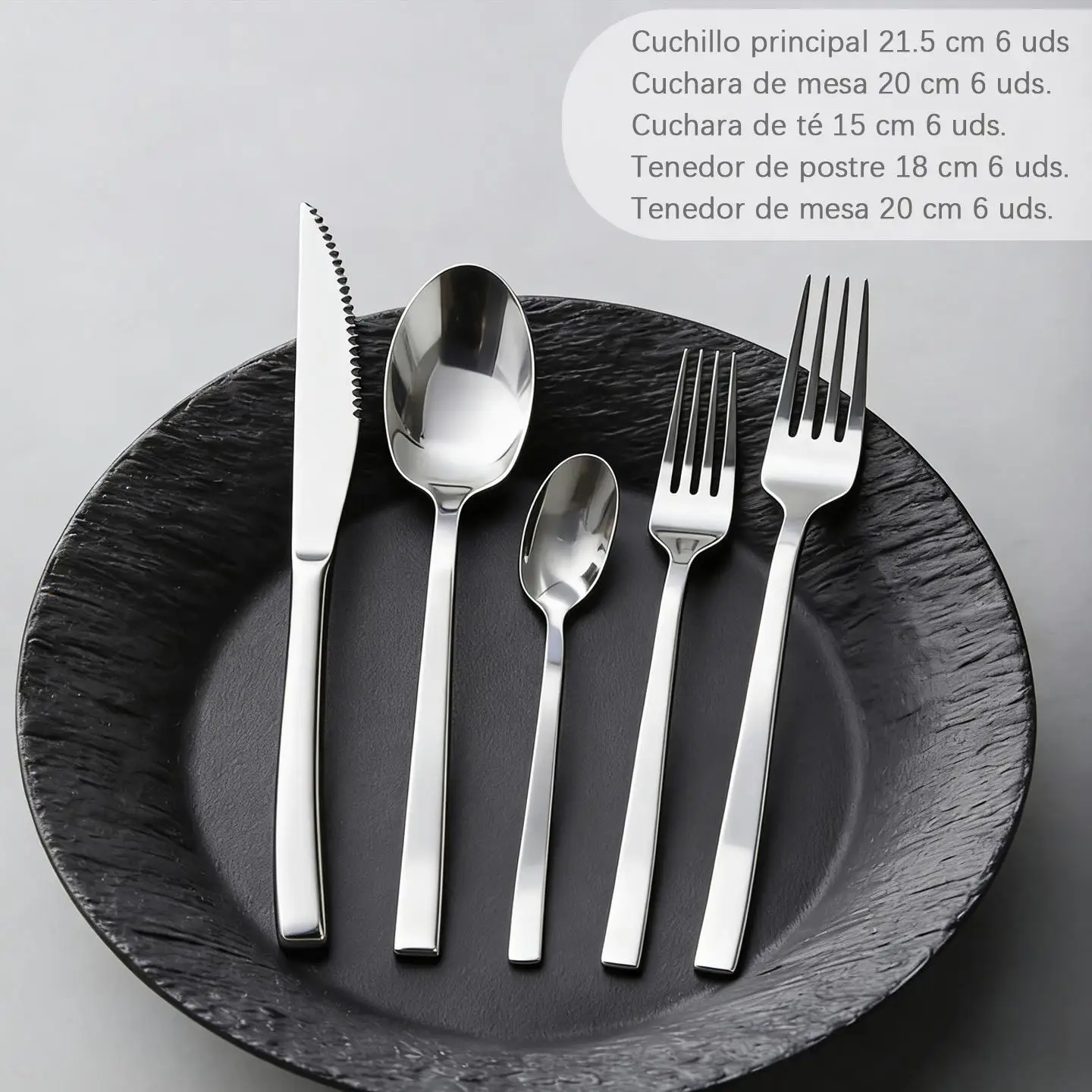 Juego de Cubiertos de Acero Inoxidable |   Juego de Cubiertos para 6 Personas |   Utensilios de Mesa para Restaurante y Hogar, 30 Piezas