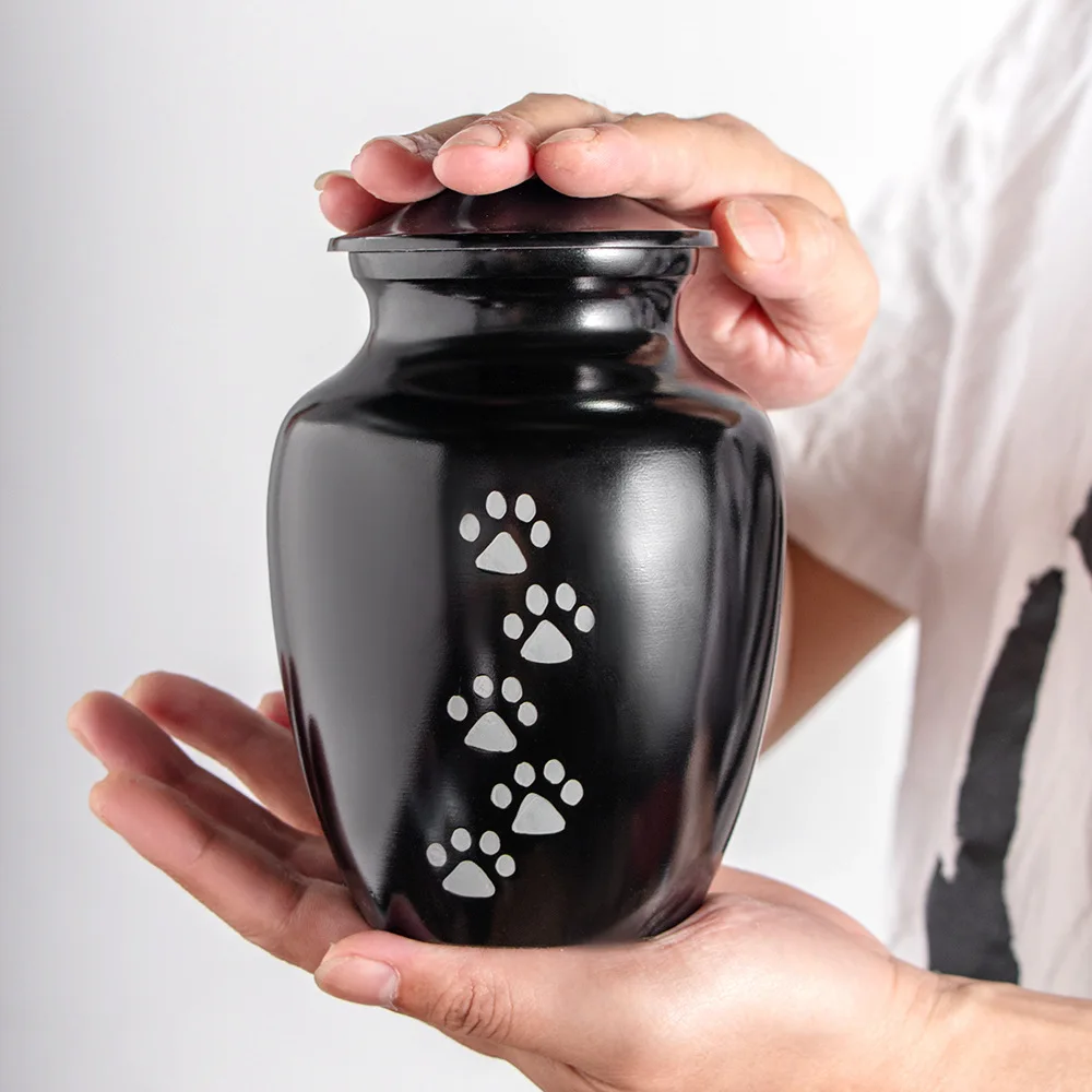Cat And Dog Paw Print Cremation Urn Permanent Preservation Pet Funeral Urn Home Memorial Pet Ashes Keepsake