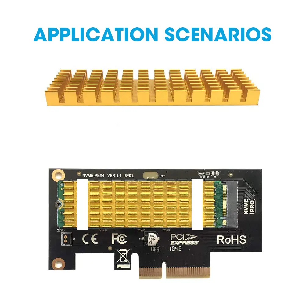 ZoeRax M.2 SSD NVMe HeatSink M2 2280 Solid State Hard Disk Aluminum Heatsink Gasket with Thermal Silicone Pad PC Accessories
