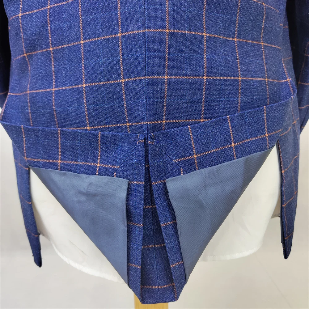 Blue Plaid Suit For Men 3-piece High-Quality Elegant Groomsmen Suit For Men Wedding Men's Business Suit Casual Performance Suit