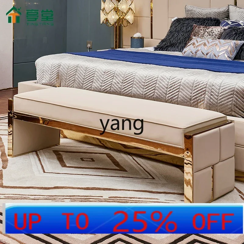 

LH stainless steel foot bedside stool khaki furniture