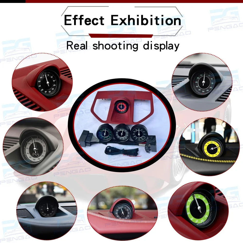 For Porsche 911 992 2019-2024 stopwatch cover clock Classic Sports Racing Stopwatch watch Interior car accessories