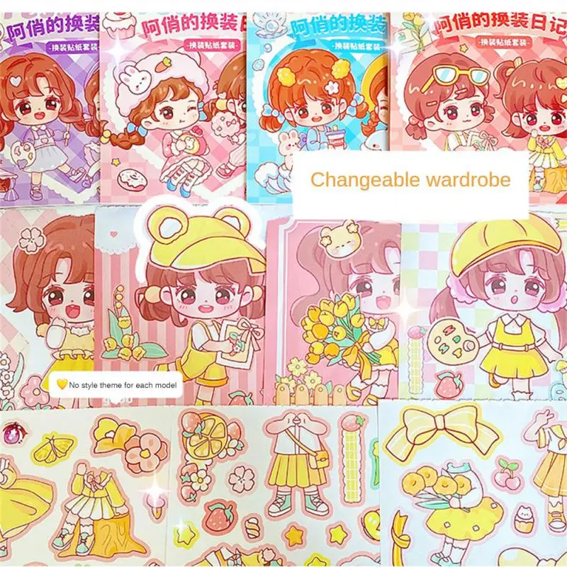 Cartoon Dress Up Stickers 17 * 17cm Multi Purpose No Trimming Required Waterproof Be Easy To Operate Stationery Stickers Paper