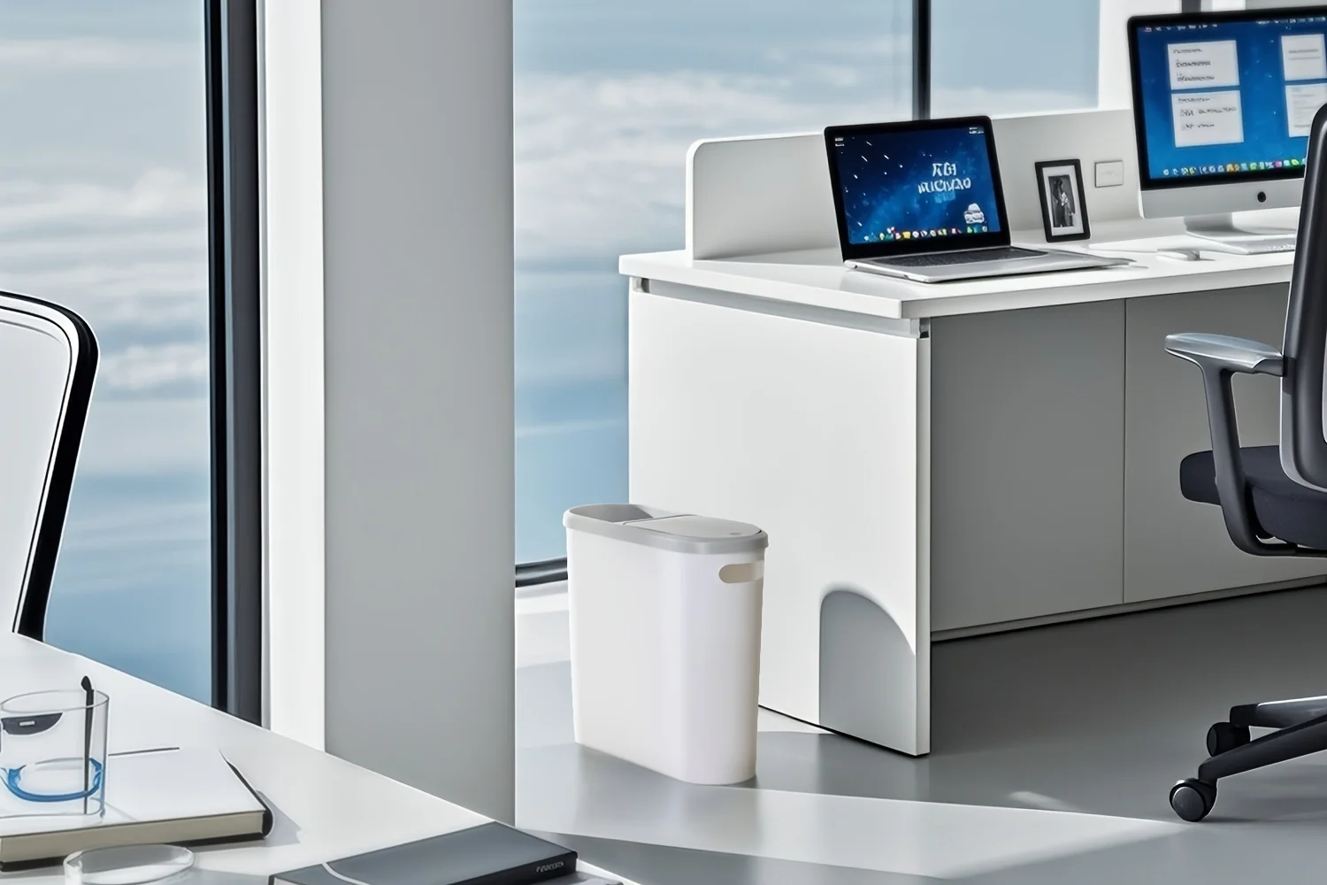 

Мусорное ведро для ванной комнаты 2-в-1, компактное и прочное пластиковое ведро для мусора со встроенной ручкой, легко чистится, компактный дизайн, экономит место