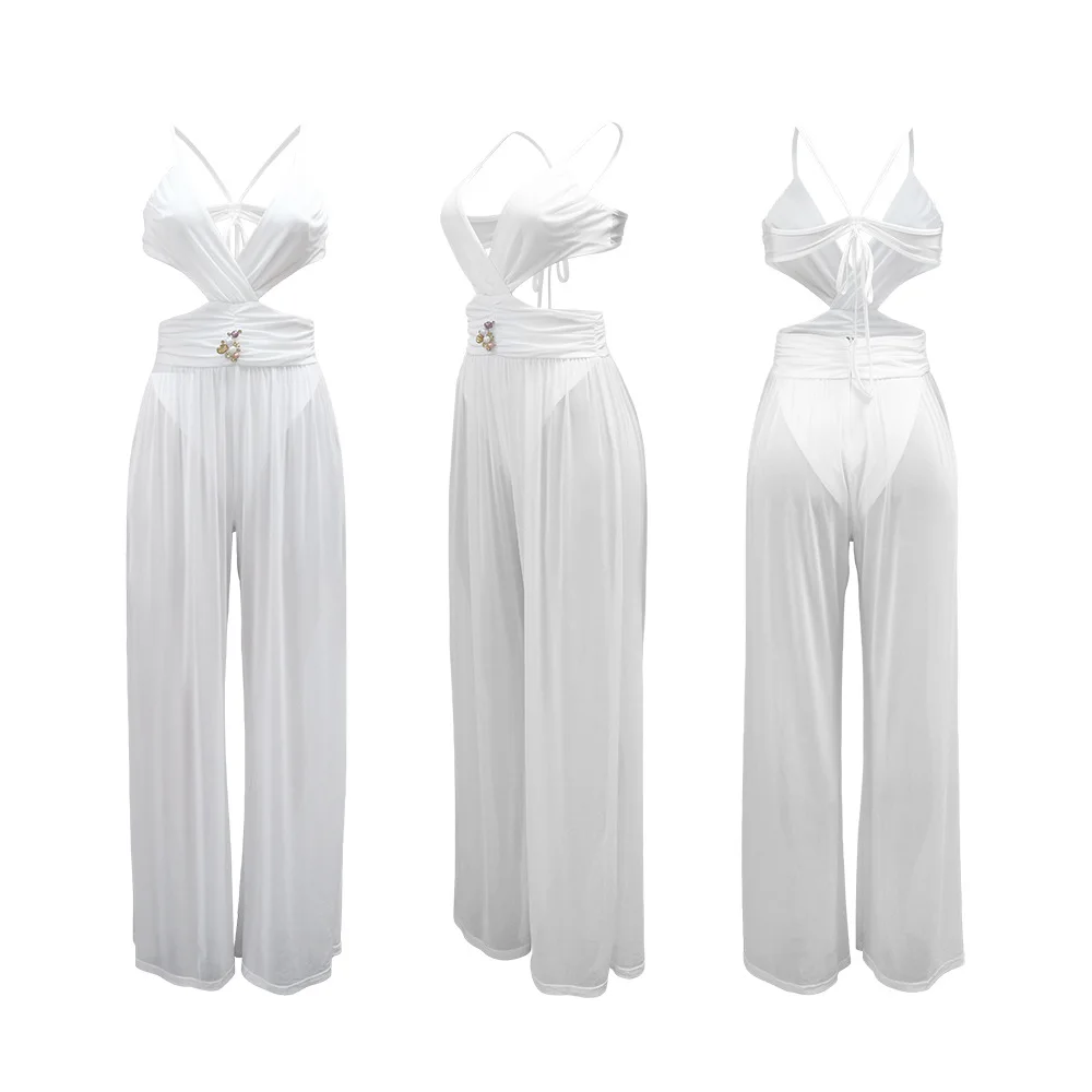 セクシーなVネックホルターネックジャンプスーツワンピース outfits 2025 レディースロンパース サマークラブ エレガント ボディコン ラグジュアリー ジャンプスーツ ボディスーツ プレイスーツ