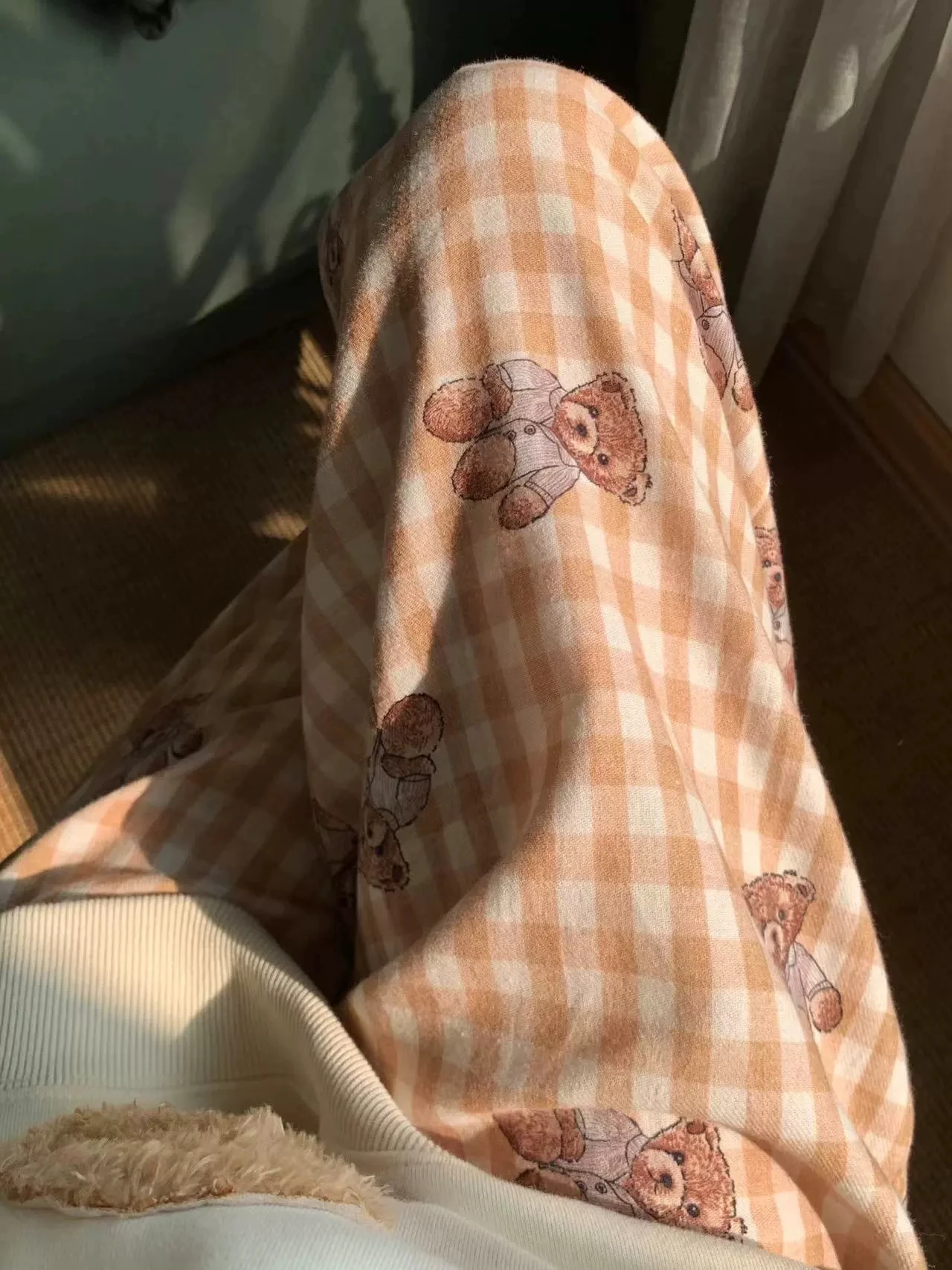 Autumn and Winter Cotton Polished Cute Cartoon Pajama Pants Japanese Girl Sweet Casual Soft Loose Home Trousers